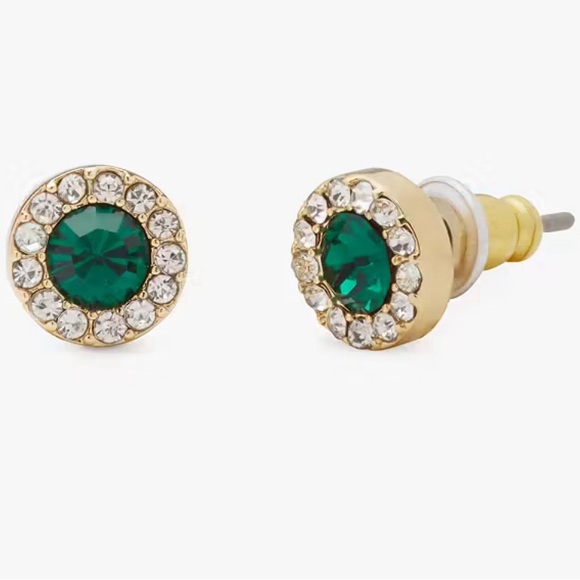 Kate spade NWT emerald pave studs - Picture 2 of 4